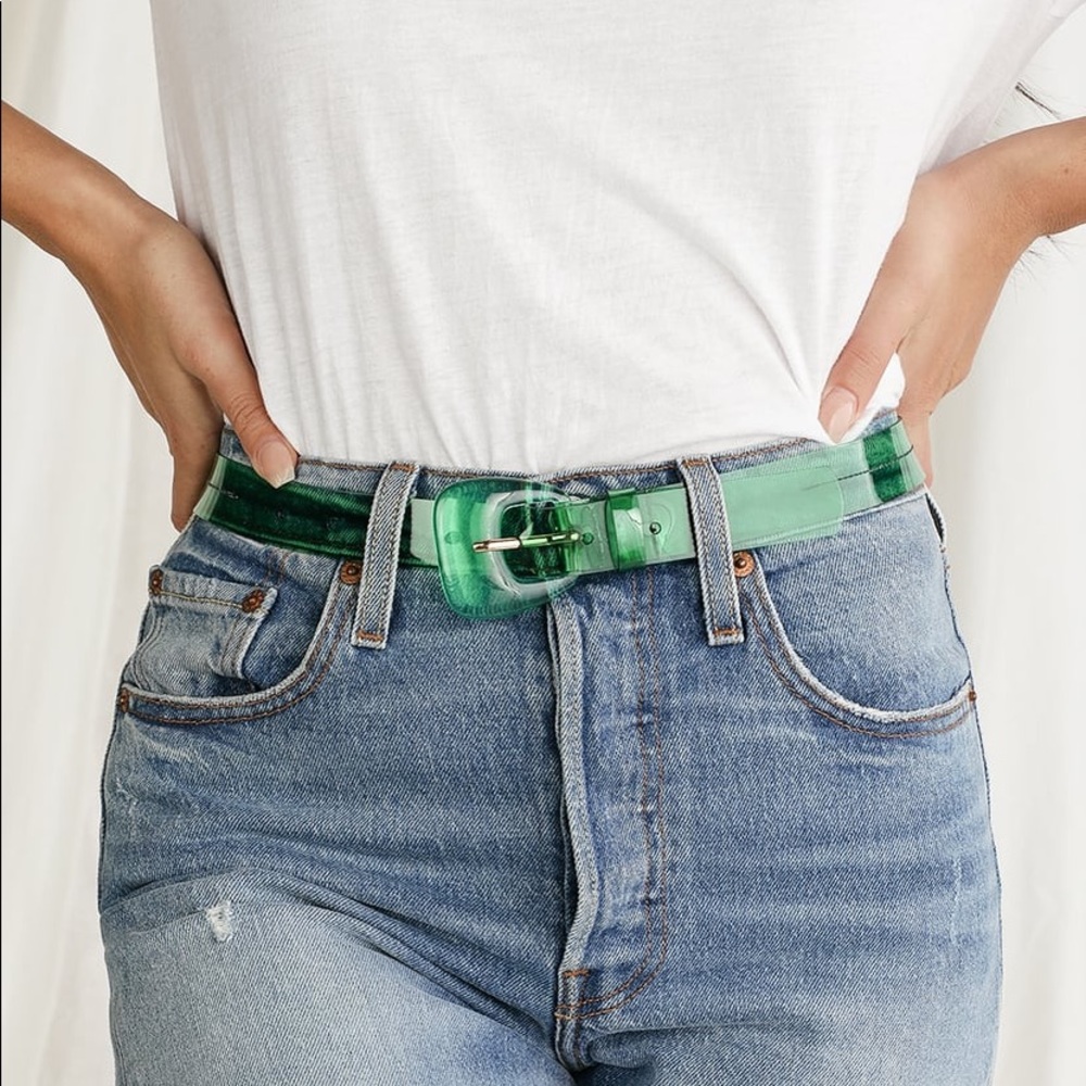 Lulus All Mod Emerald Green Lucite Belt
